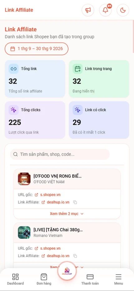 Quản lý link